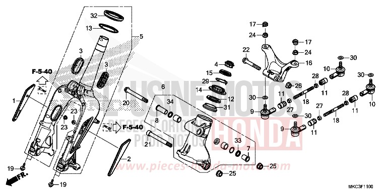 FRONT FORK for Gold Wing DARKNESS BLACK METALLIC (NH463) from 2018